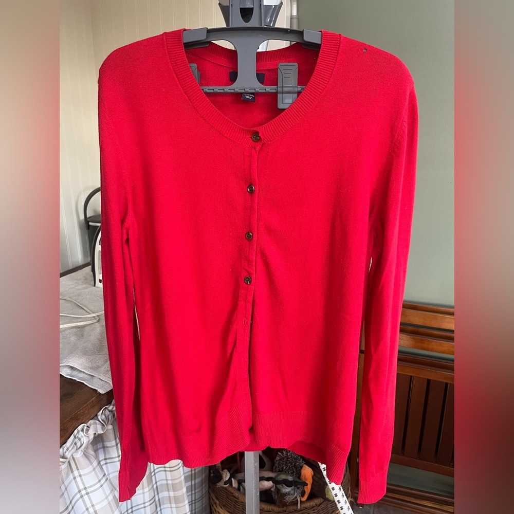 Gap Red Button-Up Cardigan size XL
